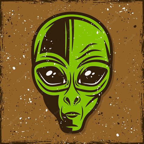 Premium Vector Green Alien Head Illustration T Shirt Print In