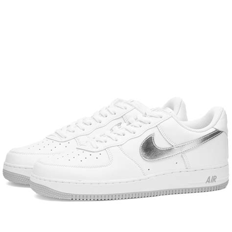 Nike Air Force 1 Low Retro White Metallic Silver And Gold End Nl