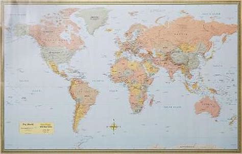 Large Laminated World Map United States Map