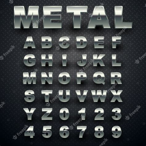 Metal Font Vector Premium Download