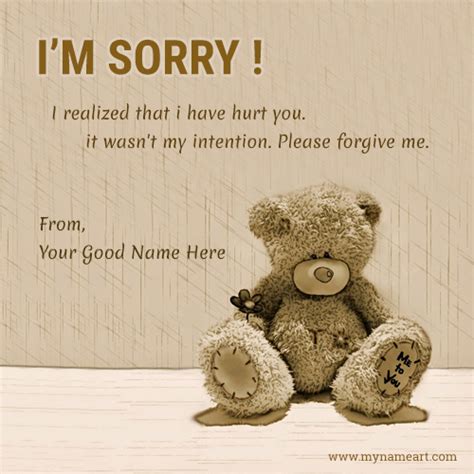 Forgive Me Message With Teddy Name Pictures Wishes Greeting Card