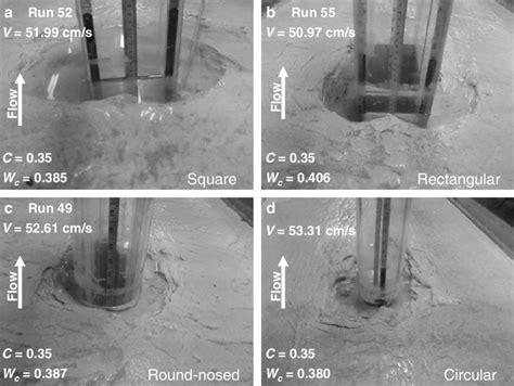 Comparison Of The Photographs Of The Equilibrium Scour Hole For A