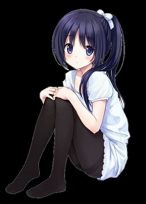 Cool Anime Girl With Dark Blue Hair