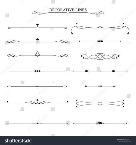 Vintage Decorative Lines Collection Vector Stock Vector Royalty Free