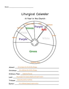 In fact, i got a text a couple days ago from my niece telling me that she had been using my calendars for a year before realizing that she had gotten them from my. Liturgical Calendar Worksheet by Megan Brackemyer | TpT