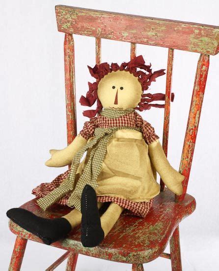 primitive annie rag doll with homespun dress and apron primitive dolls primitive decorating