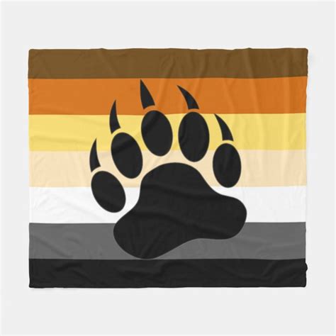 Bear Pride Flag Bear Paw Fleece Blanket Uk