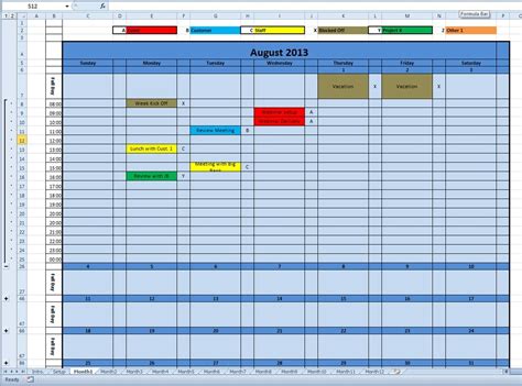 Monthly Schedule Template Excel Template Business Riset