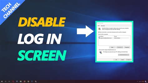How To Disable Windows 10 Log In Screen And Remove The Password Youtube