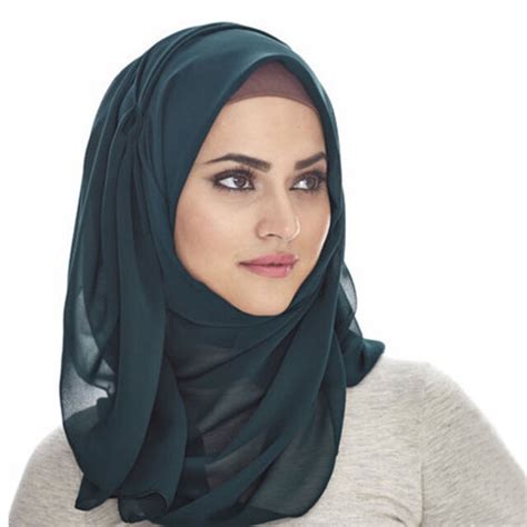 Women Chiffon Scarf Muslim Hijab Shawl Prayer Headwear Islamic Shayla