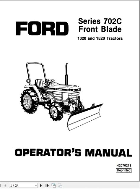 New Holland Ford Tractor 702c Front Blade Operators Manual42070218