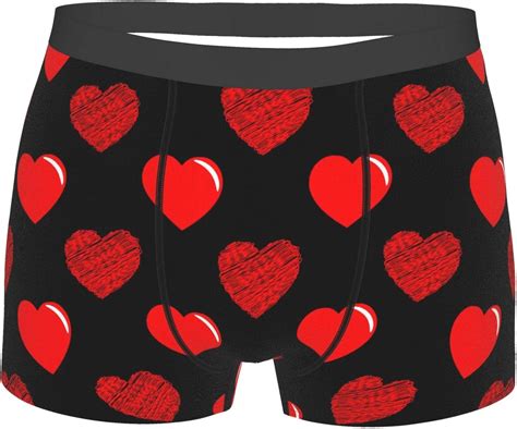 Valentines Day Red Heart Mens Underwear Boxer Briefs Comfortable