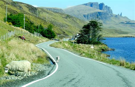 The A855 Coastal Road Up The Trotternish Peninsula On The Isle Of Skye