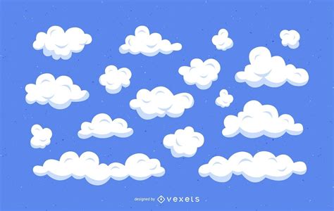 Descarga Vector De Conjunto De Ilustración De Dibujos Animados De Nubes