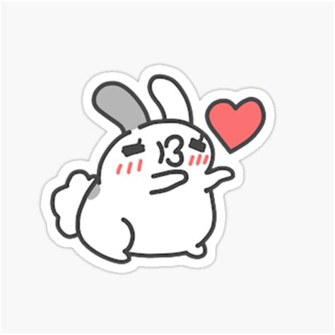 Bugcat Capoo Rabbit Kiss Sticker For Sale By Saus 75 Redbubble