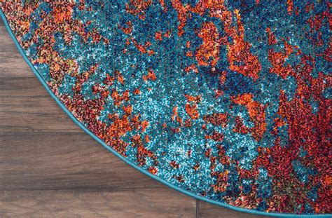 Nourison Celestial Abstract Atlantic 710 X Round Area Rug 8 Round