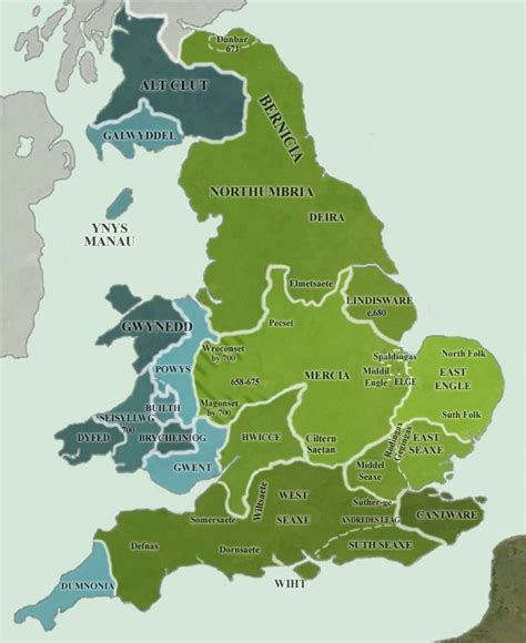 Map Of The Anglo Saxon Kingdoms Ad 700 Anglo Saxon Kingdoms Saxon