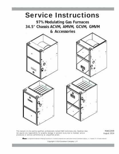 Amana Furnace Service Manual For Models Amvm97 Acvm97 Gmvm97 And Gcvm97