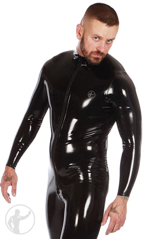 Quality Mens Rubber Catsuit With Front Zip