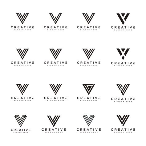 Set Of Initial Letter V Logo Design Template Masterbundles