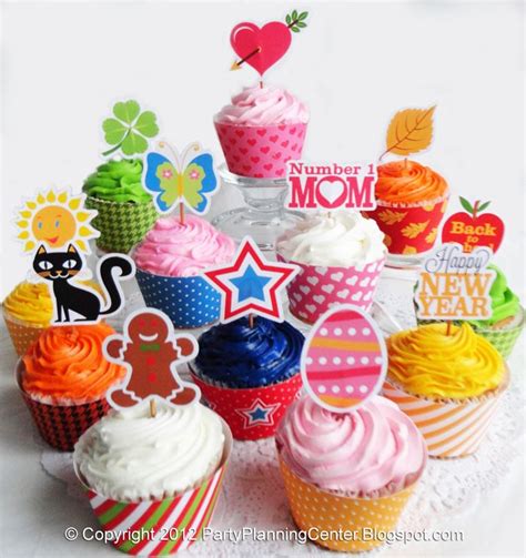Make Your Own Cupcake Toppers And Wrappers For Every Season Creative Cupcakes Cupcake Toppers