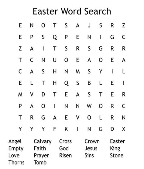 Printable Easter Word Search Large Print Free Download And Print For You