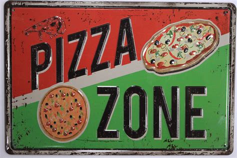 Dehavre Pizza Zone Tin Sign Restaurant Kitchen Home Decor Wall Art