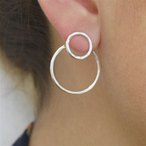 Double Circle Sterling Silver Two Way Earring Jackets By Otis Jaxon