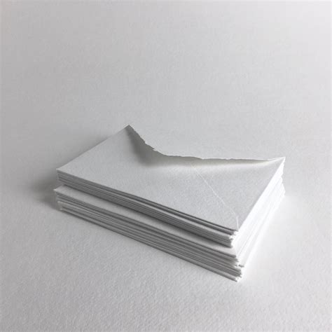 525 X 725 White Handmade Deckle Edge Envelopes Etsy