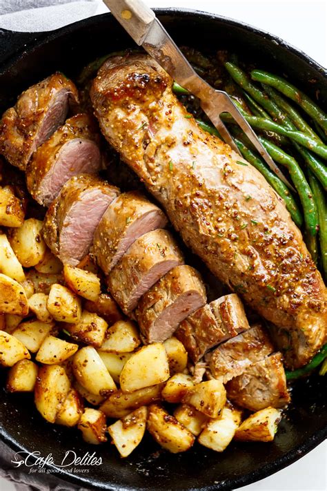 Cut large potatoes into large pieces, leave small potatoes as they are. One Pan Dijon Garlic Pork Tenderloin & Veggies - Cravings ...