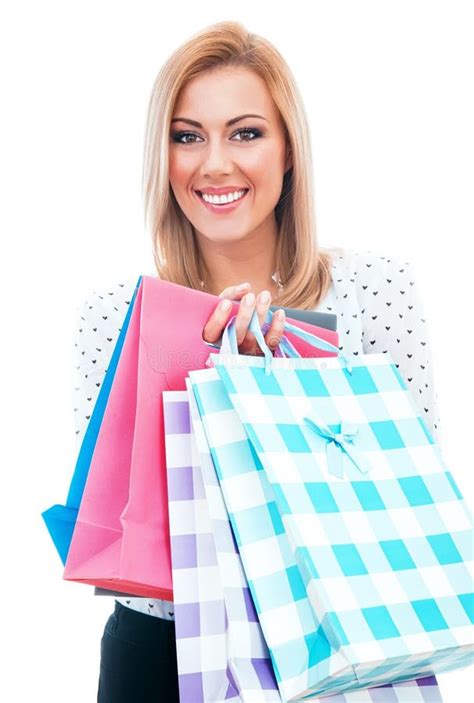 Excited Smiling Woman Looking At A Shop Window Stock Photo Image Of