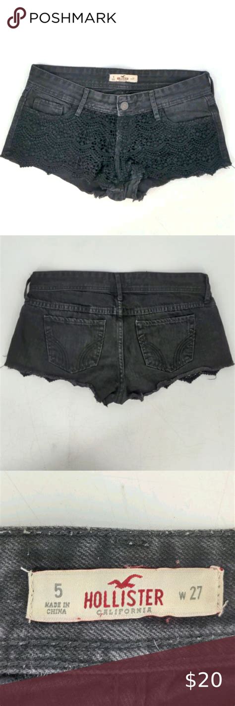 hollister black lace high waist denim short 27 5 high waisted shorts denim denim shorts