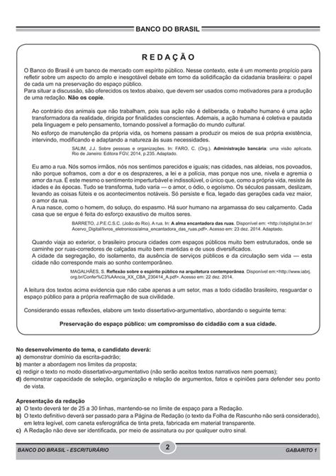 Prova Escriturário Gabarito 1 Cesgranrio Banco Do Brasil Techtudo