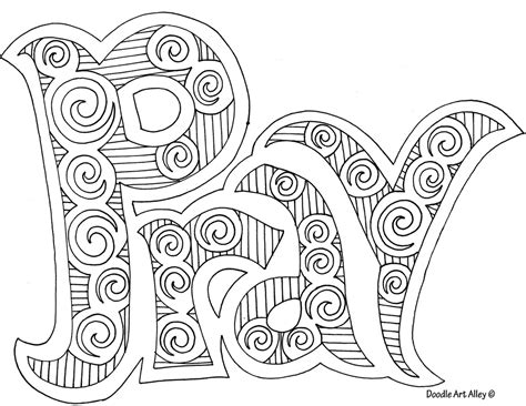 Prayer Coloring Pages Religious Doodles