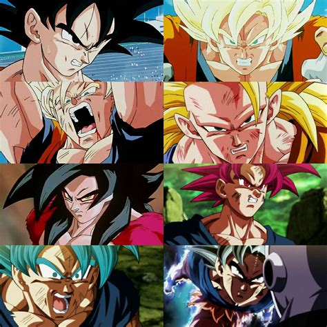 Goku Y Su Transformaciones Personajes De Dragon Ball Dibujos