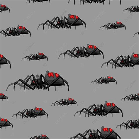 Seamless Pattern With Black Widow Spiders Background Wallpaper
