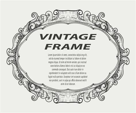 Premium Vector Vintage Border Frame Engraving Ornament Monochrome Style
