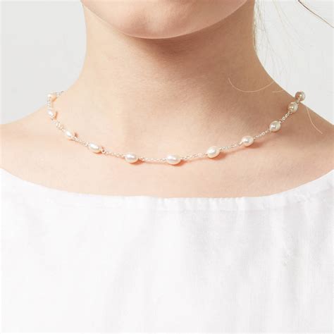 Freshwater Pearl Station Necklace By Molly Brown London