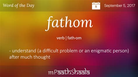 Fathom Definition Of Fathom Mpaathshaala