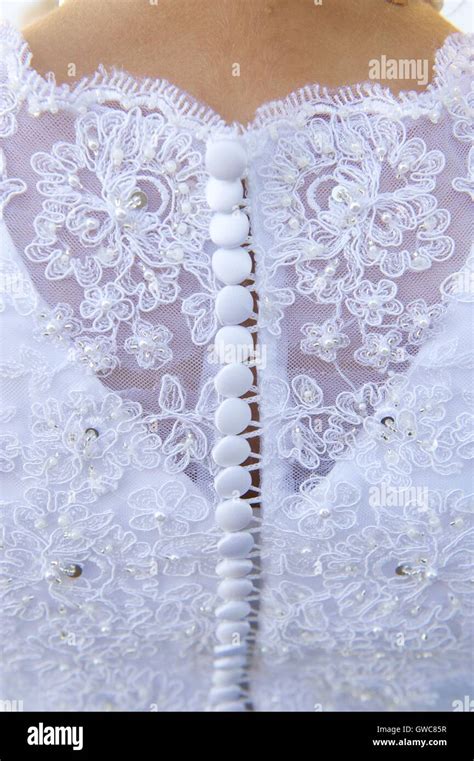 Wedding Dress Detail And Bride Stock Photo Alamy