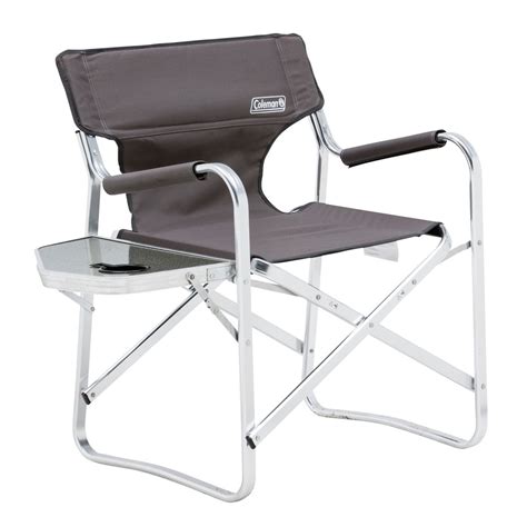 Coleman 1423240 Flat Fold Directors Plus Outdoor Camping Chair Grey