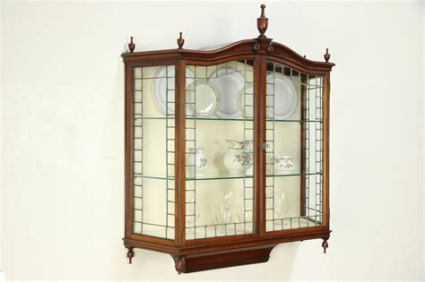 It holds the glass inside the recess provided for it. SOLD - English Antique Wall Hanging Vitrine or Curio ...