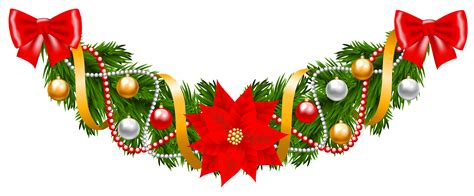 Christmas Garland Png Free Christmas Poinsettia Deco Png Clip Art