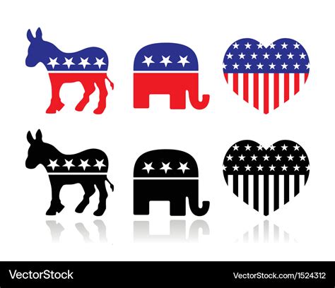 Usa Political Parties Symbols Royalty Free Vector Image