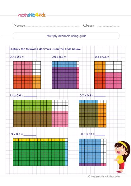Printable Grade 5 Math Worksheets With Answers Multiplying Decimal