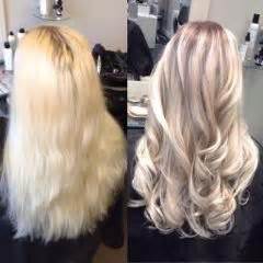 Blonde hair has no red pigments. COLOR CORRECTION: Over Bleached To Rooty Ashy Blonde ...