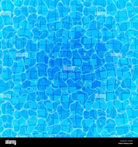 Swimming Pool Bottom Caustics Ripple And Flow With Waves Background Seamless Blue Ripples
