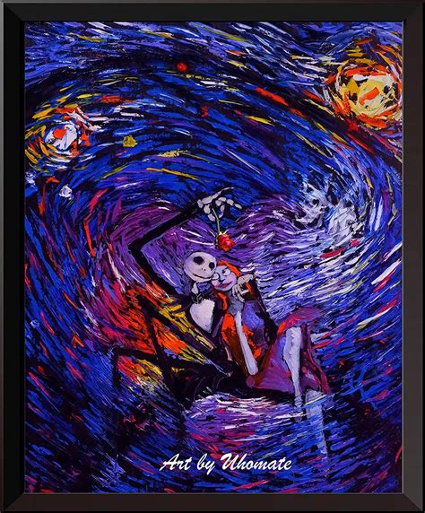 Jack And Sally Nightmare Before Christmas Van Gogh Starry Night Posters