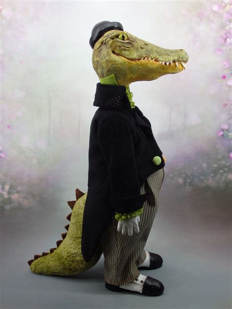 Handmade Crocodile Doll Alligator Sculpture Fantasy Animal A Etsy