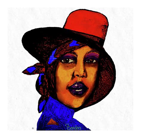 Classy Lady Red Hat Digital Art By Zandra Sneed Dawkins Fine Art America